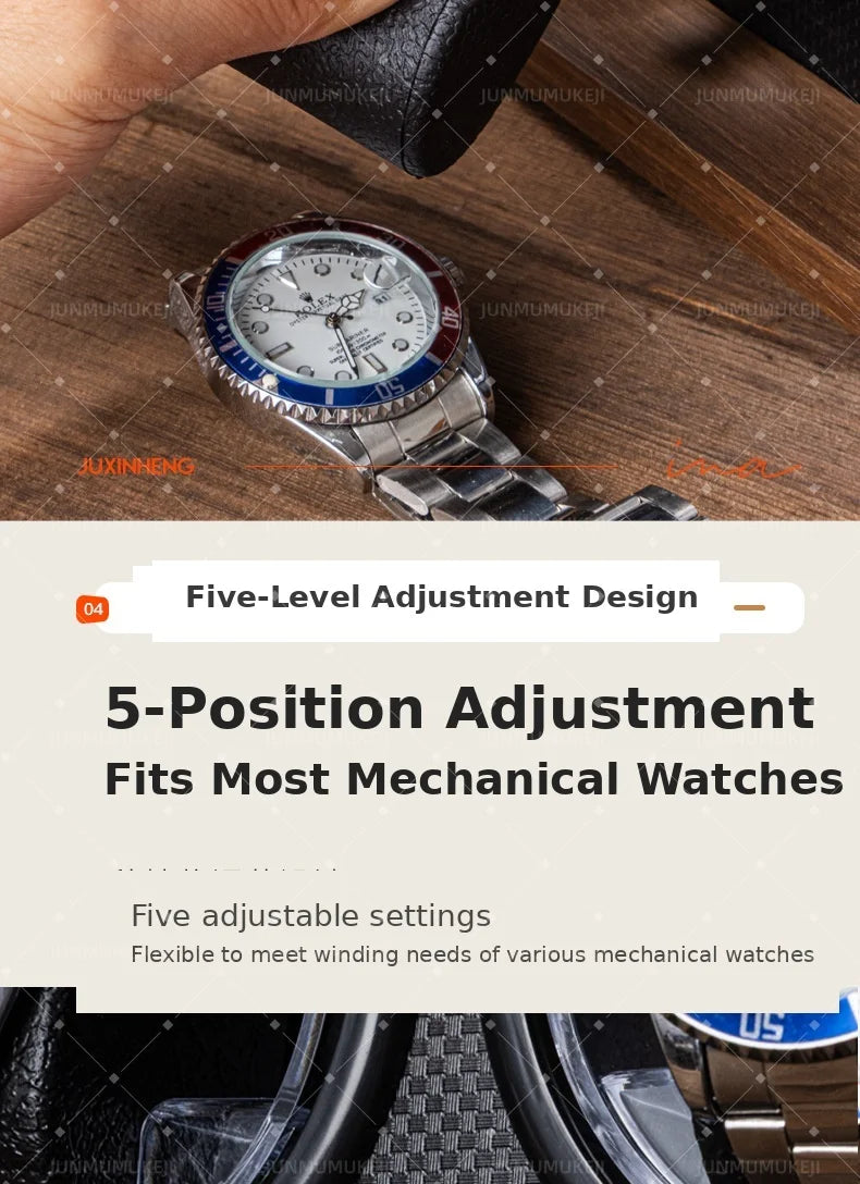 Watch Winders for Automatic Watches witn Light 1slots/2slots/4slots/6slots Watches Rotate Stand 5V-9V,1A-2A USB Cable Connection