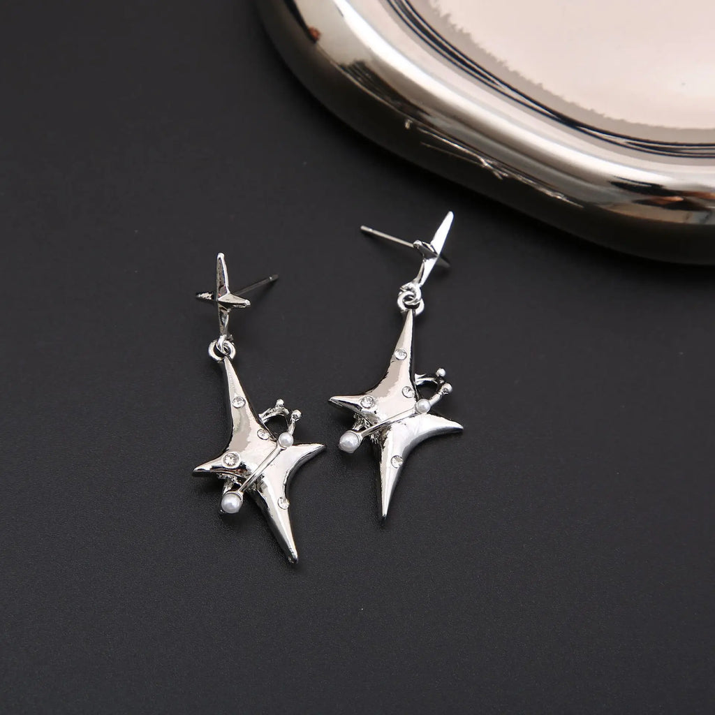 New Sweet Cool Wind Love Tassel Star Earrings Women Design Senior Sense of Fashion Personality Earring Party Jewelry Gifts 2023