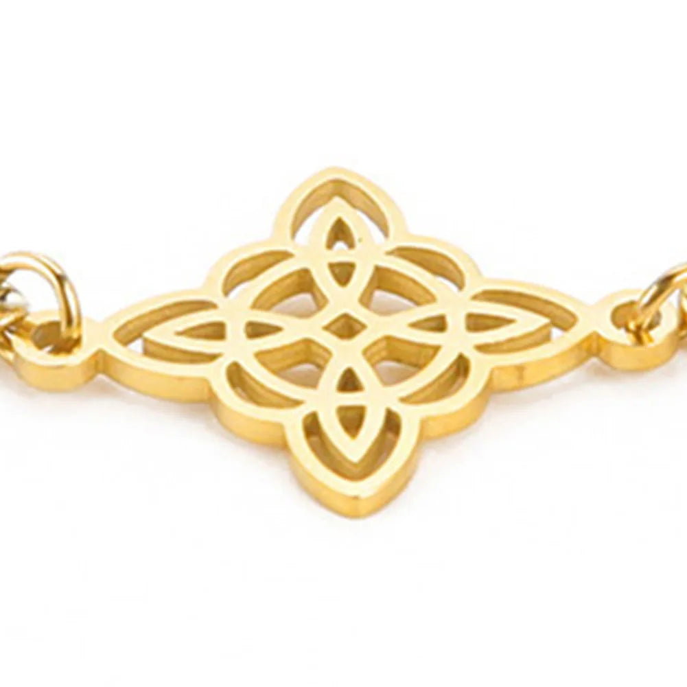 Witchcraft Irish Celtic Knot Charms Bracelets Stainless Steel Witch Knot Chain Bracelet Women Men Vintage Love Jewelry Gifts