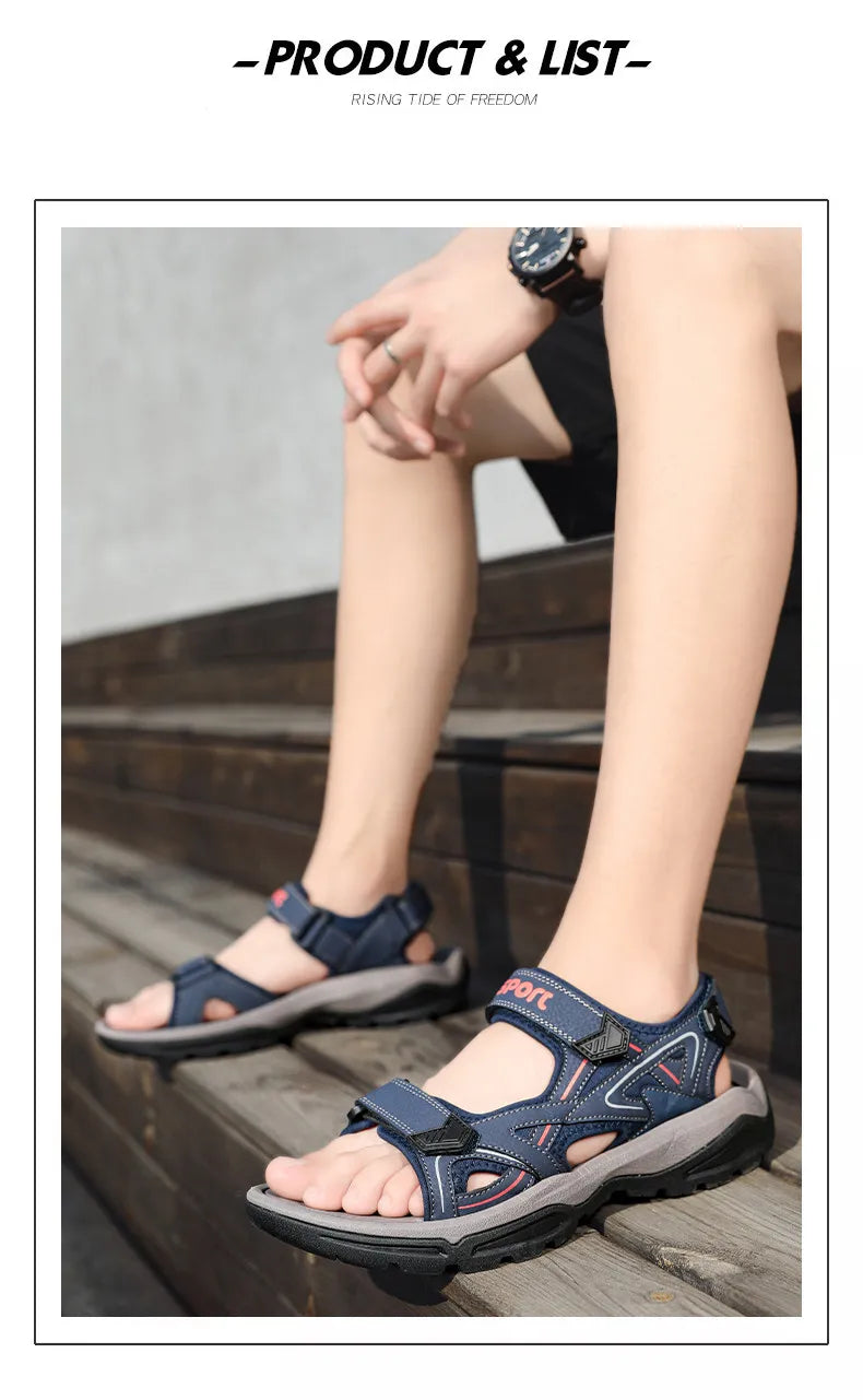 New Summer Men's Sandals Outdoor Classic Soft Large Size Beach Sandals Platform Wading Shoes Men Sneakers Rome Non-Slip Sandals