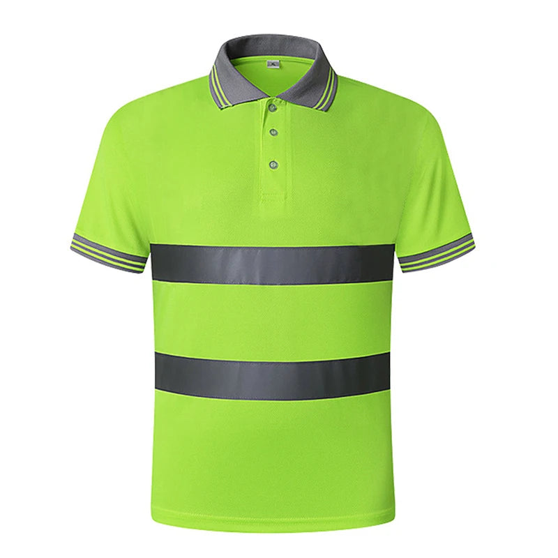 Custom LOGO T-Shirt Safety Vest for Men Work Vest Fluorescent Yellow Workwear Vest Construction Workwear T-Shirt