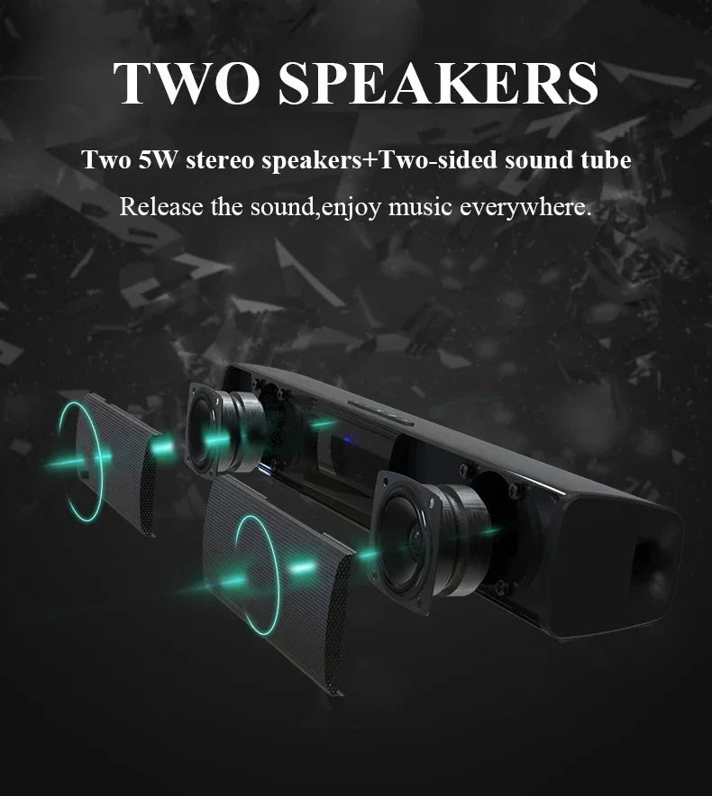 Portable Super Powerful Sound Bar Wireless Bluetooth Speaker Surround Stereo Home TV Sound Box Subwoofer FM Radio Caixa De Som
