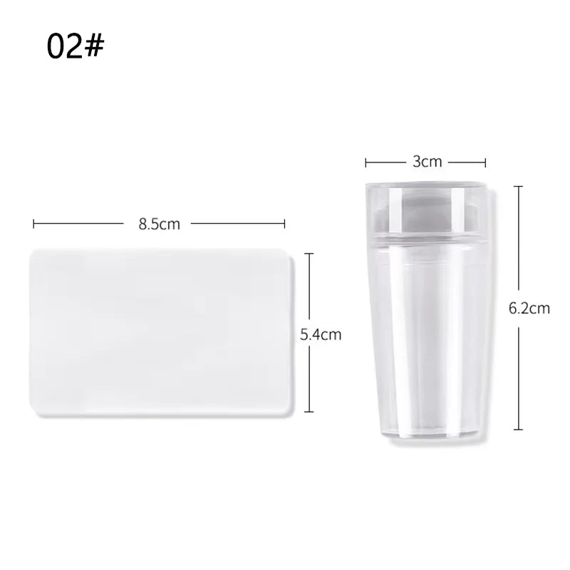 Silicone Stamping Plates Kit French Manicure Design Plate Stamp Polish Stencil Template Seal Stamper Scraper Accessories Tools