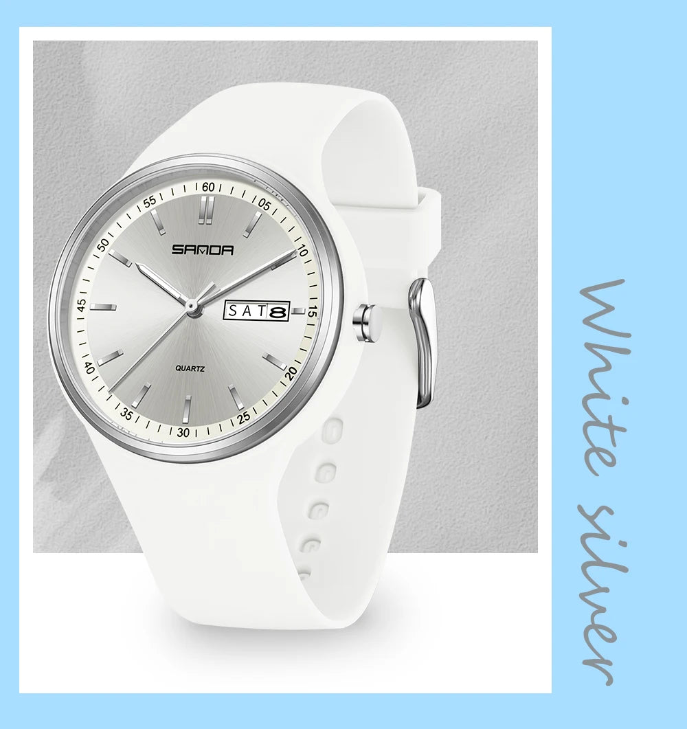 SANDA Top 6213 Male and Female Student Watches Casual Simple Dual Calendar Fashion Male and Female Student Quartz Watches 2025