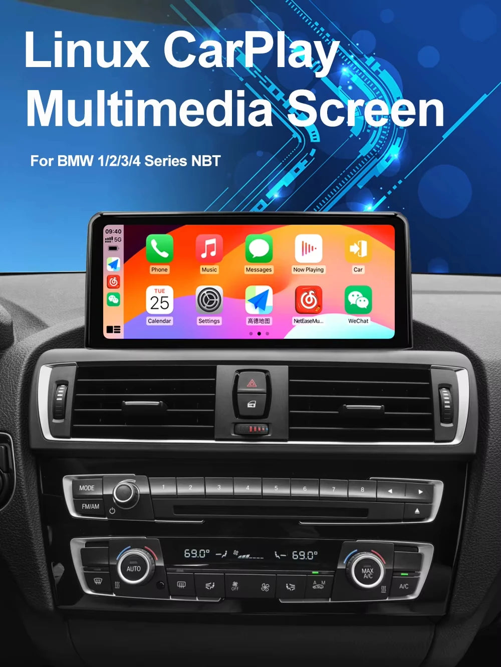 AUTOTOP 10.25â€1920*720 Wireless Carplay Android Auto Car multimedia player for F20 F21 F22 F30 F31 F32 F33 F34 F36 NBT 2013-2017