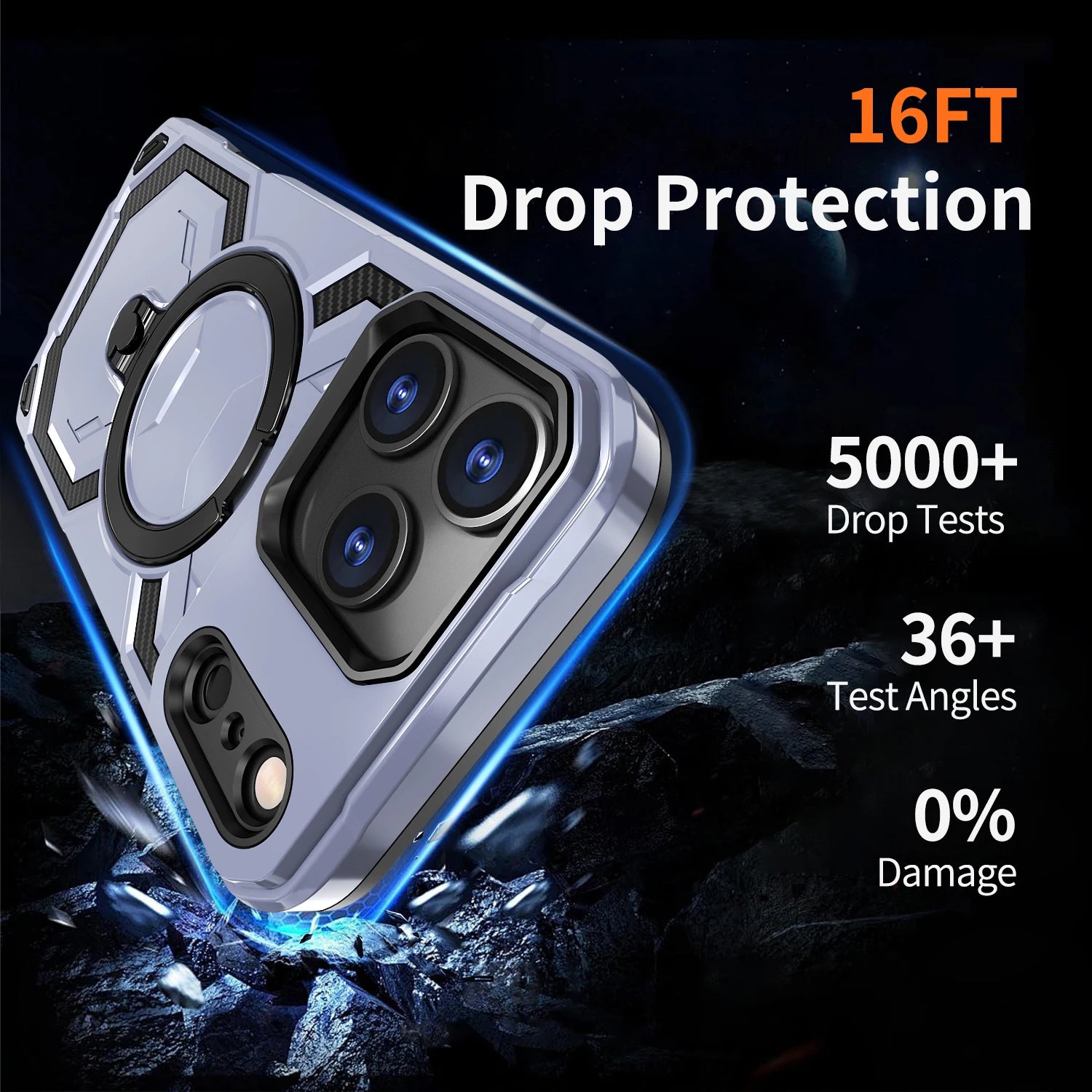Luxury For Magsafe Wireless Charging Magnetic Armor Case For iPhone 17 Air 16E 16 15 14 13 12 11 Pro Max Plus Ring Stand Cover