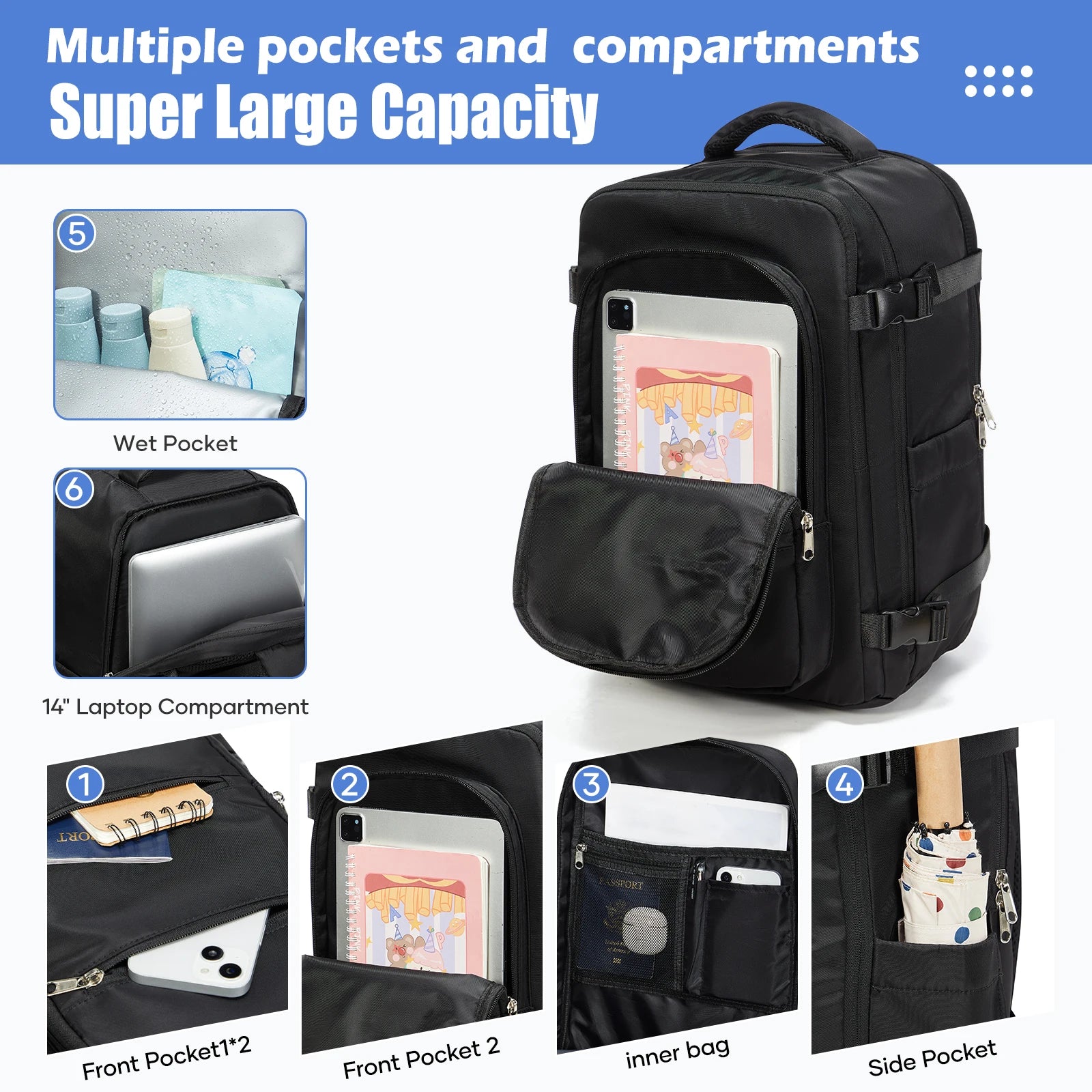 Vacuum Storage Bag, Ryanair 40x30x20 Backpack, Vacuum Backpack, Hand Luggage Travel Backpack Men Work Backpack  Cabin Laptop Bag