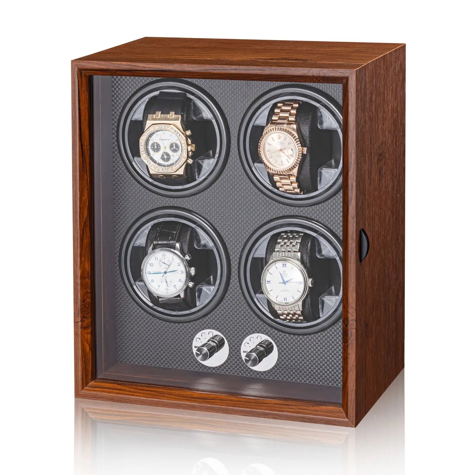 Watch Winders for Automatic Watches witn Light 1slots/2slots/4slots/6slots Watches Rotate Stand 5V-9V,1A-2A USB Cable Connection