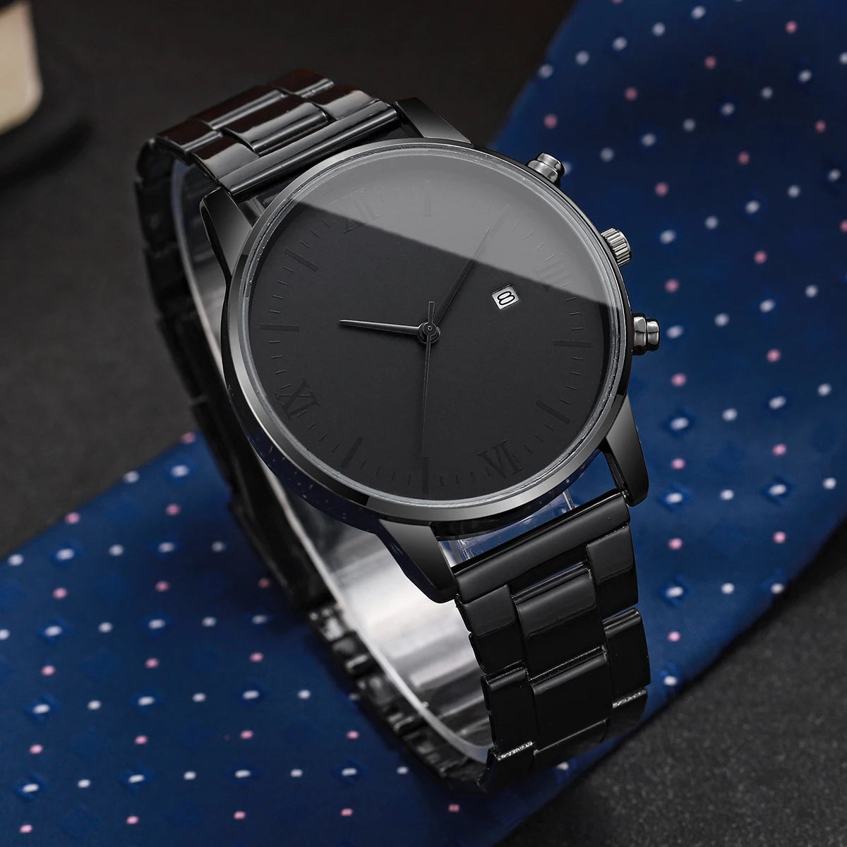 1/2/4PCS Fashion Men Business Watches Simple Roma Dial Analog Quartz Watch for Men Calendar Clock Reloj Hombre（Without Box）