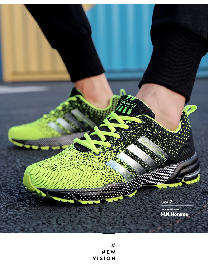 Men Shoes Comfortable Non-Slip Stable Shock Absorption Light Couple Shoes and Men's Sneakers Mesh Breathable Casual Basket Homme