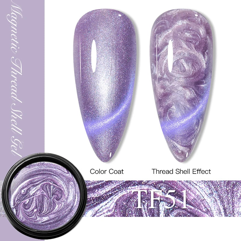 MEET ACROSS 8ml Pearl Shell Thread Gel Nail Polish 3D Semi Permanent Soak Off UV Gel Nail Art Varnish For Nails Manicure DIY