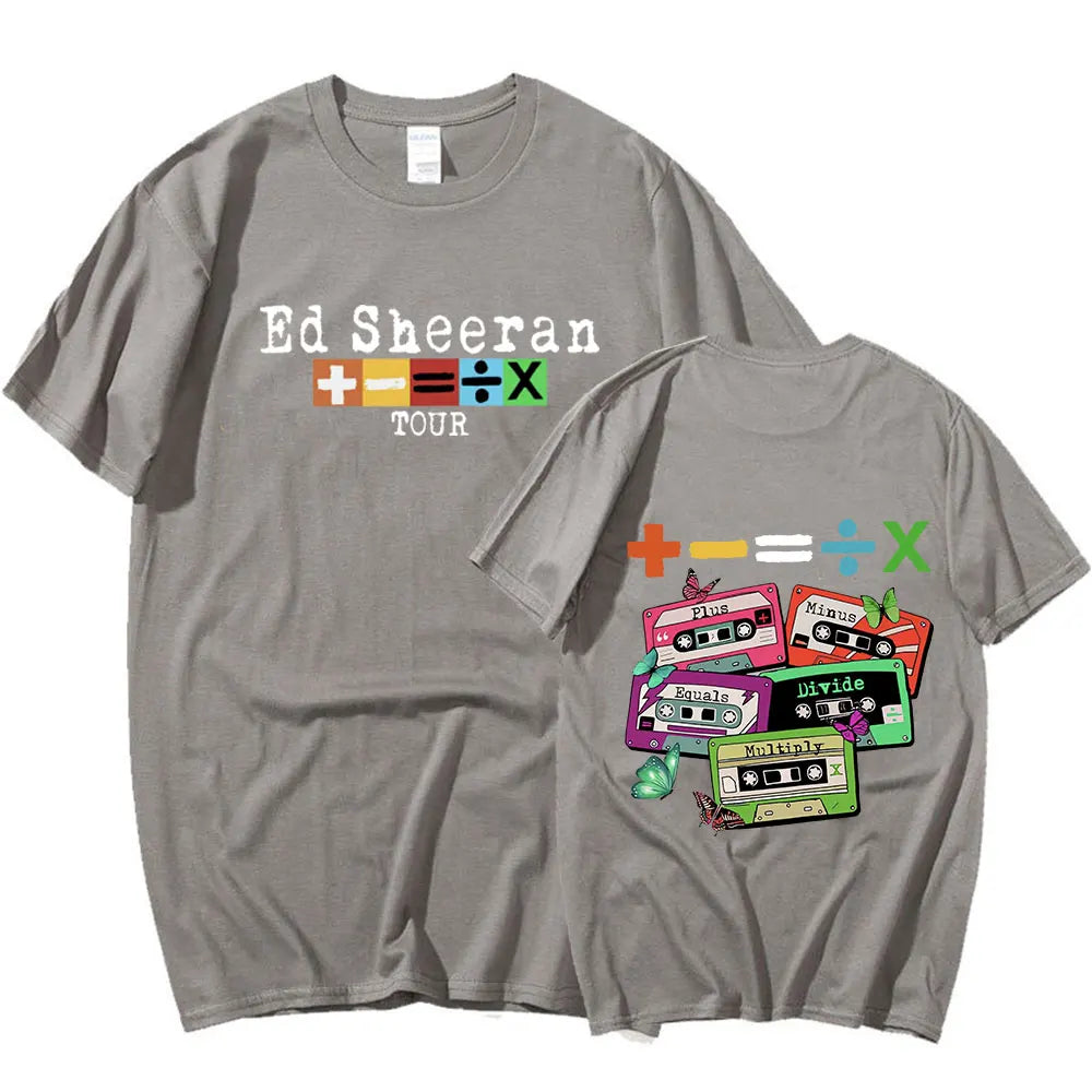 Ed Sheeran Concert Tour T Shirt Fans Gift 100% Cotton Casual Short Sleeve T-shirt Men Women Vintage Harajuku Tee Shirt Oversized