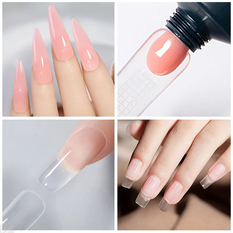 Arte Clavo 2pcs/Set 15ml Jelly Nail Extension Gel Pink White Clear Quick Building UV LED Gel Nails Finger Extensions Nail Art