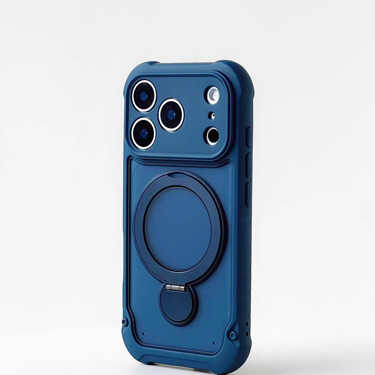for Magsafe 360° Rotation Metal Stand Phone Case for iPhone 17 12 13 14 15 16 Pro Max 17Pro Airbag Shockproof Matte Pc Cover