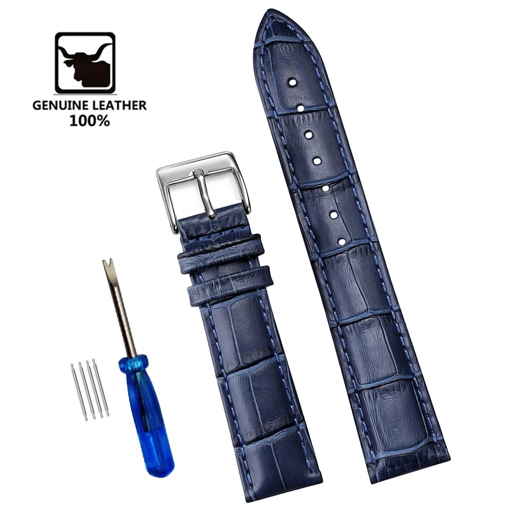 Premium Genuine Leather Watch Band – Multi-Size Wrist Strap