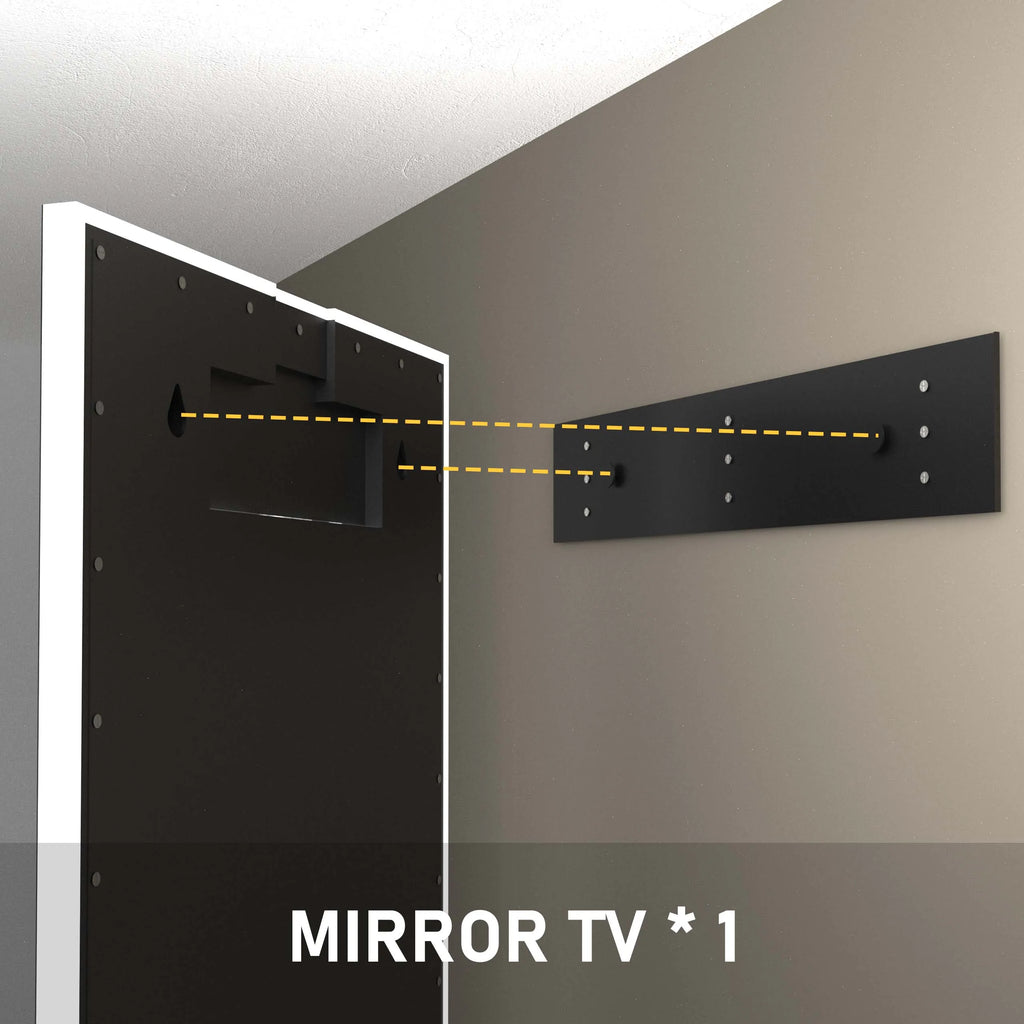 Smart Lighted Mirror With Touch Screen TV Tri-color Adjustable Light 2 in 1 Mirror TV Ideal for Hotels and RV