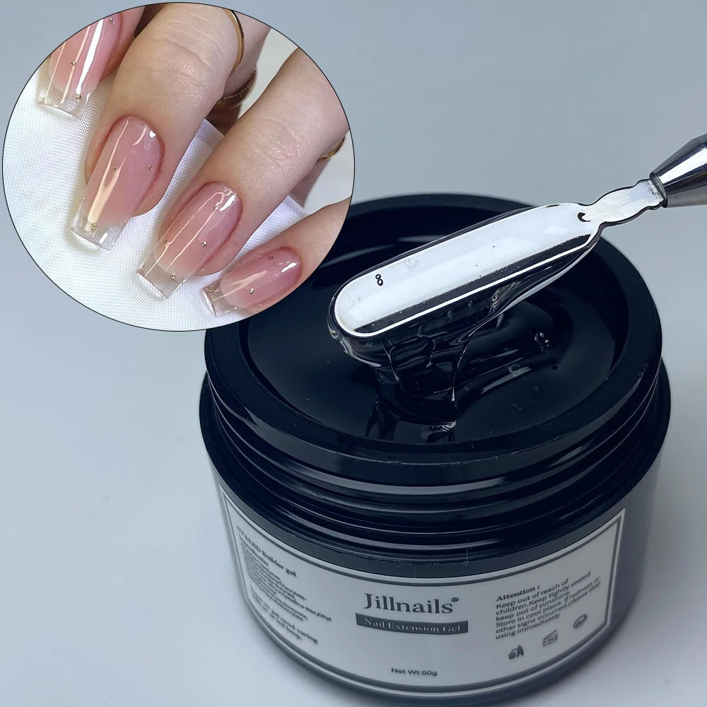 Jillnails Dusty Pink Nude Gel Nail Builder 50G Burgundy Shimmer Builder UV Gel for Nails Extension