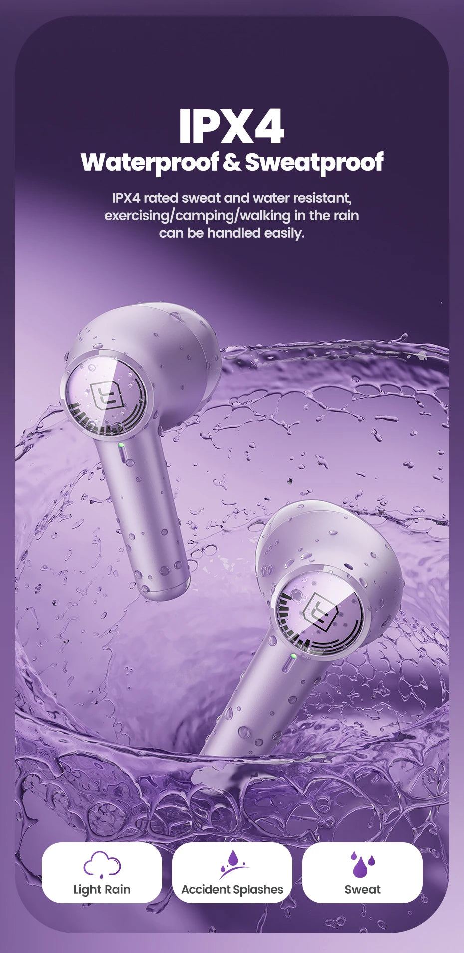 Toocki ENC TWS Earphones Wireless Bluetooth 5.3 HiFi Headphone Noise Canceling Toucn Contro Touch Control In Ear Sport Earbuds