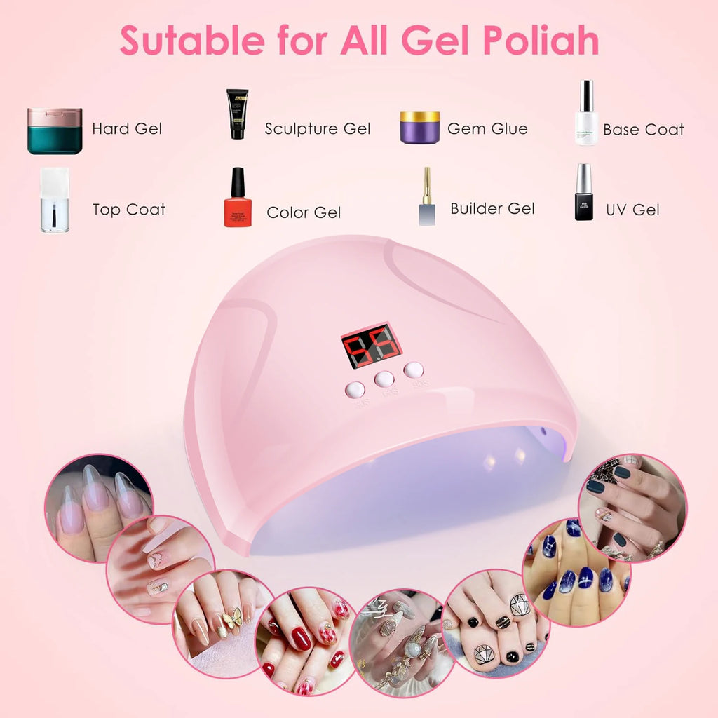 LULAA Portable Nail Lamp Professional Fast Curing Nail Dryer  UV LED Nail Light for Acrylic nails Gel polish Travel Home