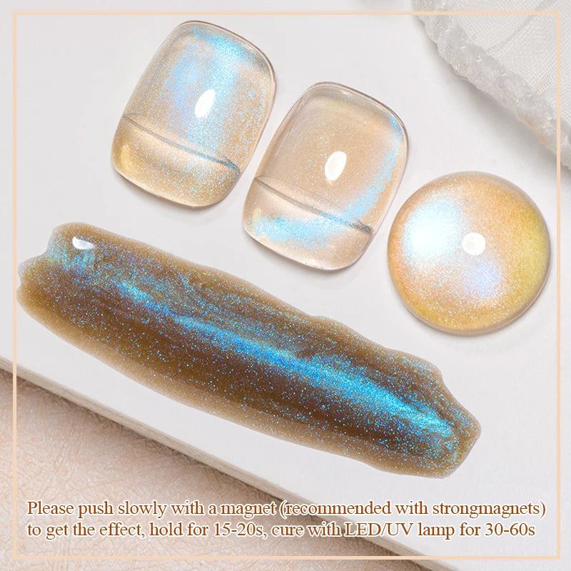 7ml Aurora Cat Magnetic Gel Nail Polish Blue Nails Sparkling Glitter Semi-Permanent Nail Art Soak Off UV Gel Varnish Manicure
