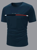 Men's Stripe Letters Graphic T-Shirt | Streetwear Oversized Hip Hop Tee