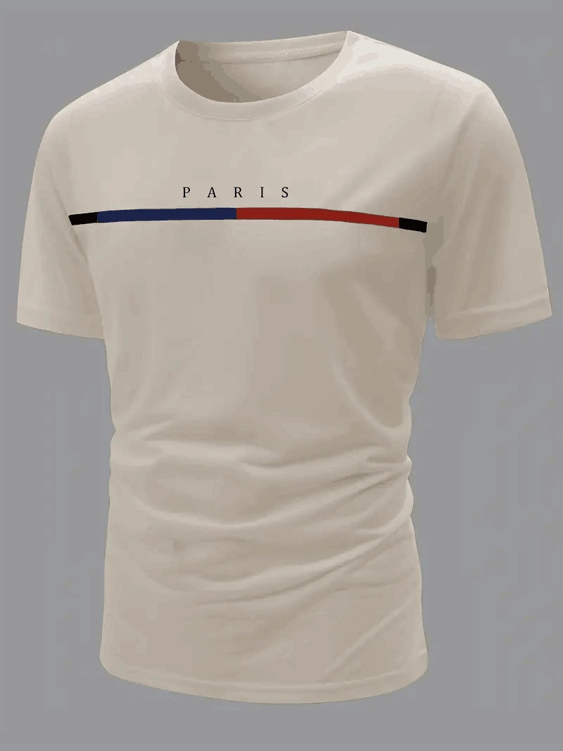 Men's Stripe Letters Graphic T-Shirt | Streetwear Oversized Hip Hop Tee - EXPRESS STORE