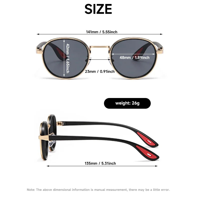 Round Retro Sunglasses Men UV400 Sunnies Women Brand Designer Sun Glasses Alloy Punk Outdoor Eyewear