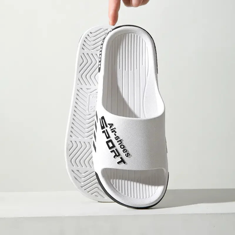 Men's Slippers Summer PVC Soft Slippers for Male Outdoor Thicken Anti-slip Beach Sandals Bathroom Home Flip Flop 2024 New Sandal