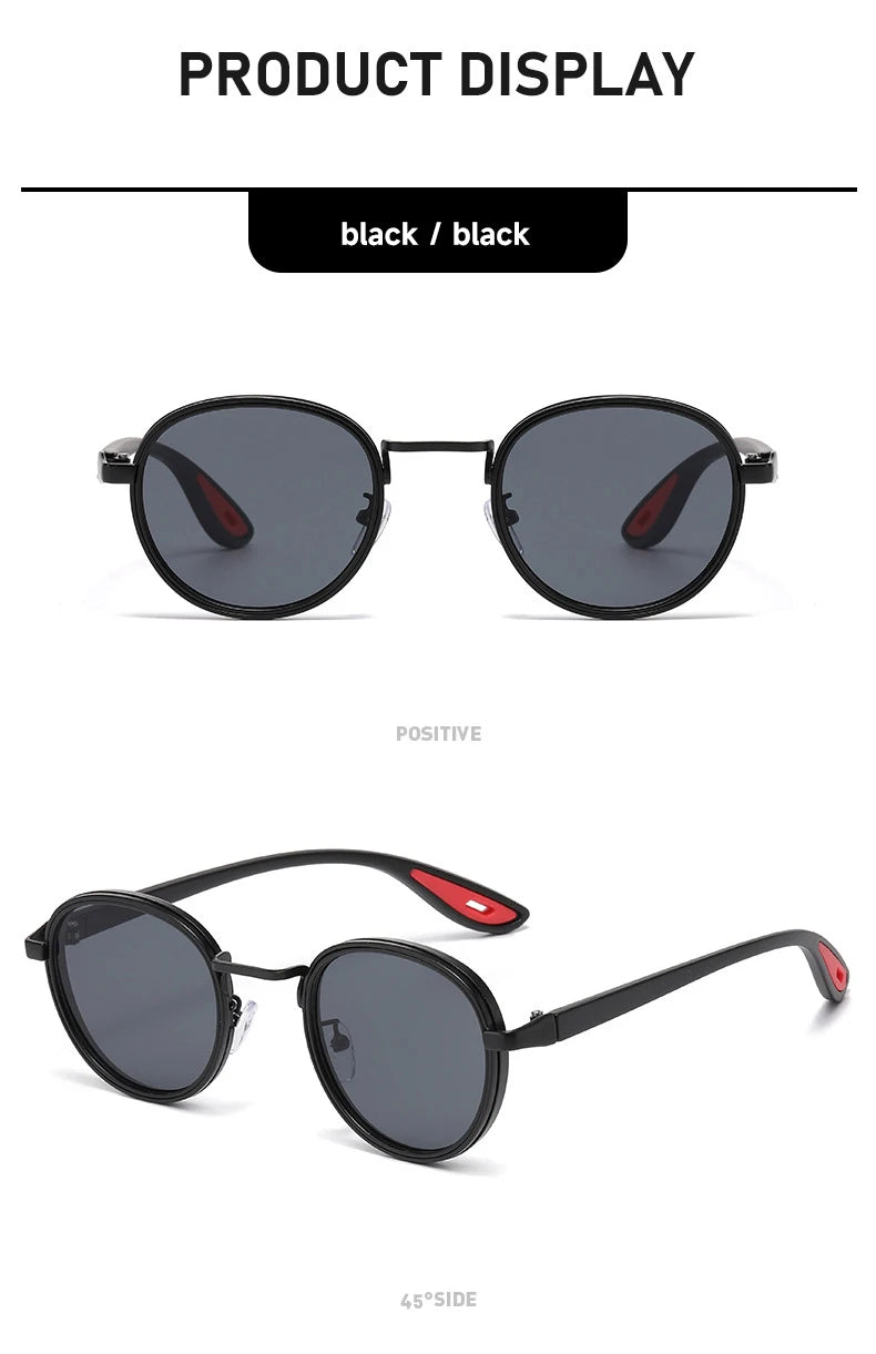Round Retro Sunglasses Men UV400 Sunnies Women Brand Designer Sun Glasses Alloy Punk Outdoor Eyewear