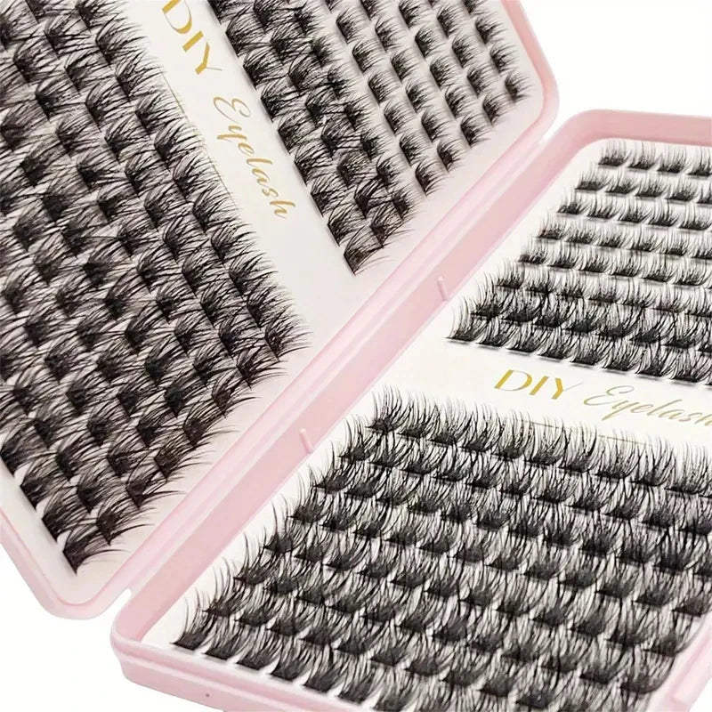 Eyelash Extension Kit - Individual Eyelashes Set, D-Curl, Multiple Lengths, Odorless, Easy to Apply for Home Makeup Books
