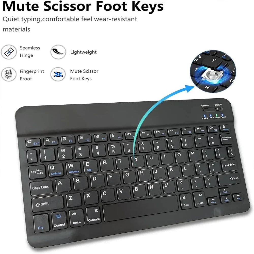 10 lnch  Wireless  Bluetooth Mini Keyboard For ios Phone Tablet Portable Bluetooth Keyboard and Mouse