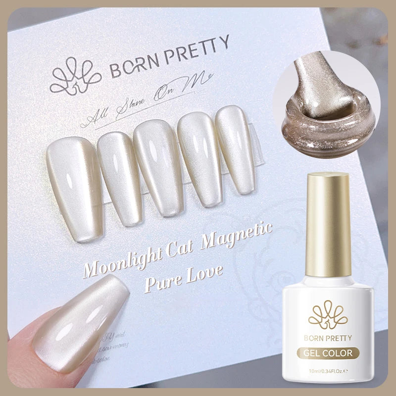 BORN PRETTY Super Holos Cat Magnetic Nail Gel Polish for Nails 10ml Soak Off Holographics Laser Gel Polish Auroras Glimmer Nails
