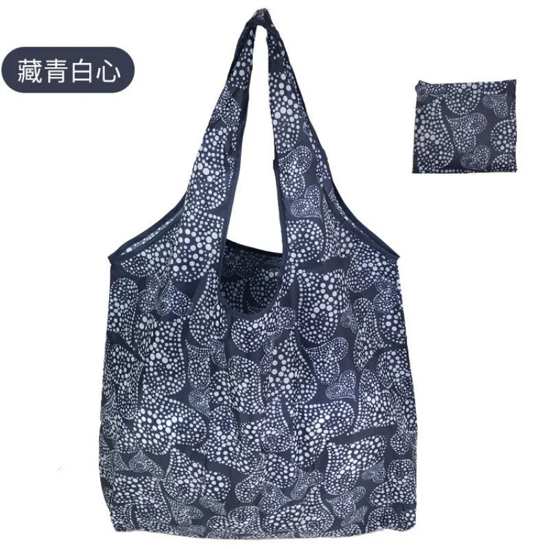 Large Reusable Shopping Bag for Women Shopper Tote Folding Bag Eco-Friendly Reusable Foldable Grocery Case Handbags Storage Bags