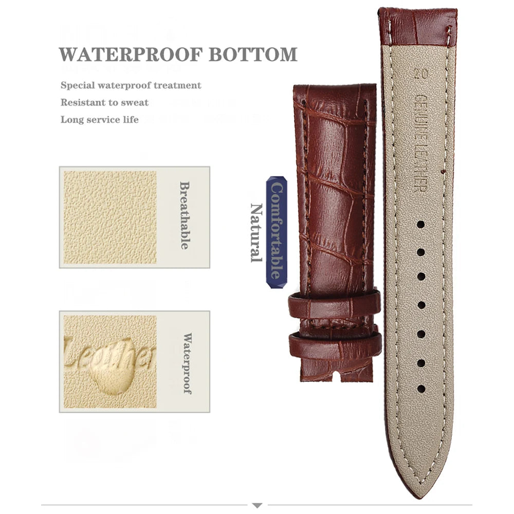 Premium Genuine Leather Watch Band – Multi-Size Wrist Strap