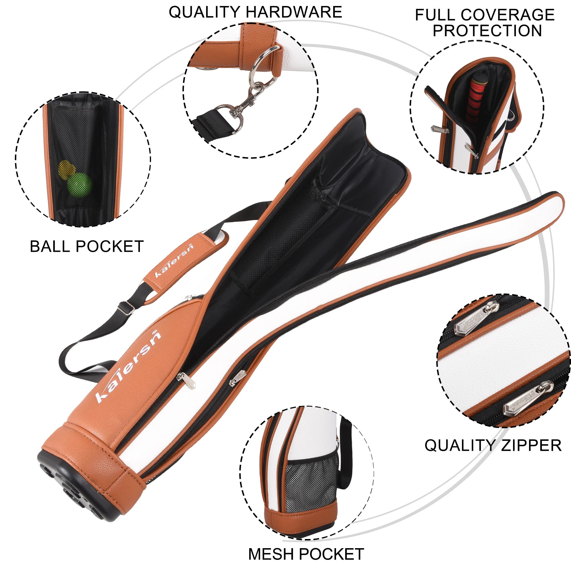 Kaiersn Men Women PU Super Lightweight Portable Park Golf Bag