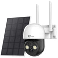4MP Wireless Security Camera Outdoor WiFi Solar Battery Powered Camera Pan/Tilt Rotate Surveillance Camera Home Protection 2.4G