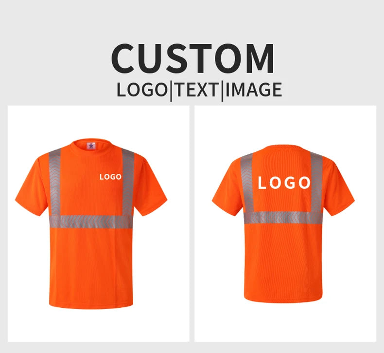 S-4XL Summer Reflective T-shirt Safety Work Short Sleeves Shirts High  Visibility Shirts Ideal for Construction Mining Airport