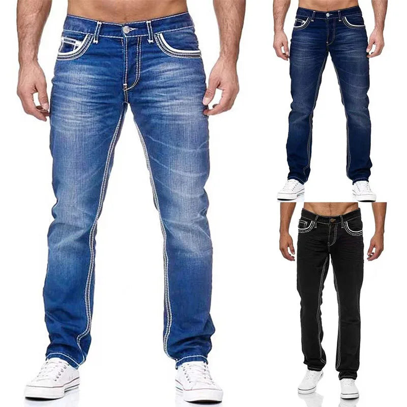 Men's Washed Straight Boyfriend Jeans – Spring & Summer Style