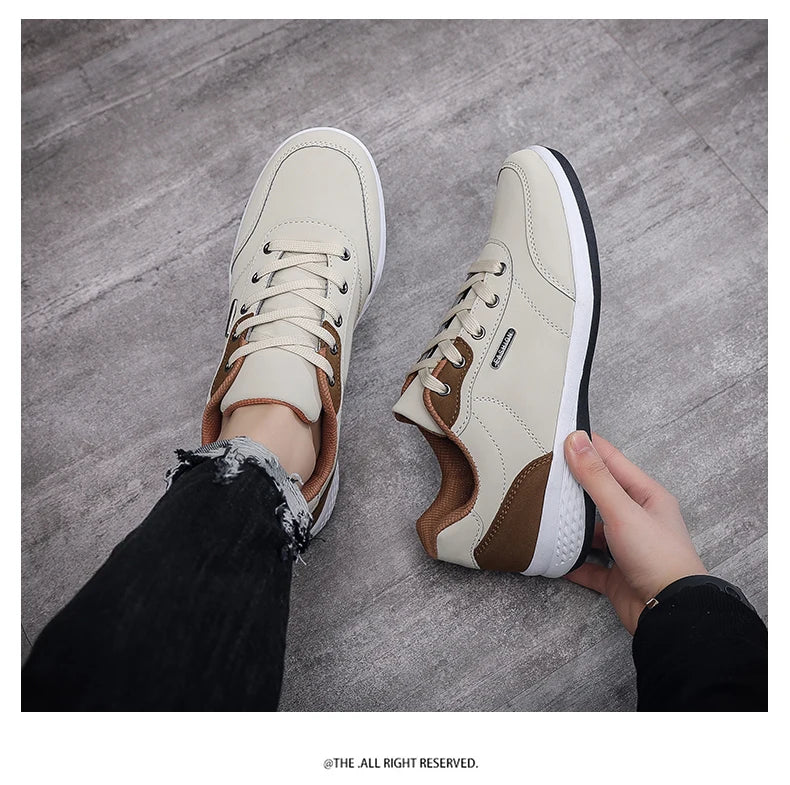 Pu Leather Men Shoes Sneakers Trend Casual Skateboarding Shoes Male Sneakers Non-slip Footwear Men Vulcanized Shoes Men Sneaker
