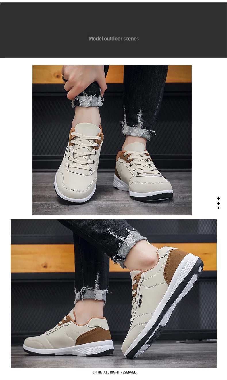Pu Leather Men Shoes Sneakers Trend Casual Skateboarding Shoes Male Sneakers Non-slip Footwear Men Vulcanized Shoes Men Sneaker