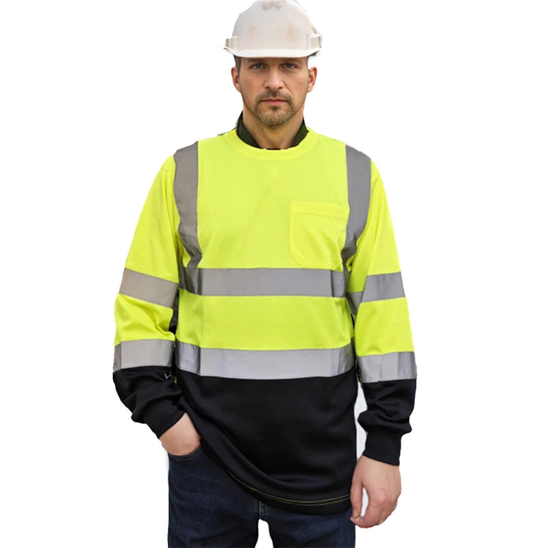 Long Sleeve Breathable T Shirt for Work Warehouse Construction Workwear Shirts Man Workshop Clothes