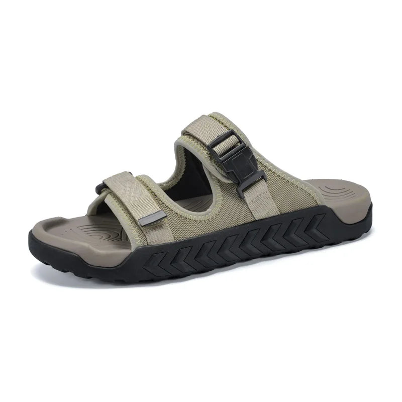 2025 Classic Brand Men's Flat Slippers for Commuting Daily Men's Casual Shoes Anti Slip Fashion Green Summer Beach Sandals