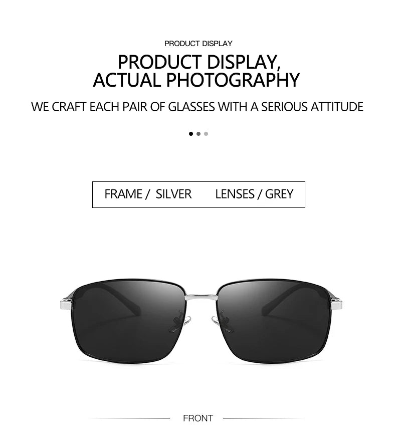 Business Metal Square Frame Polarized Sunglasses Luxury Oversized UV Protection Sun Protection Sunglasses 5027