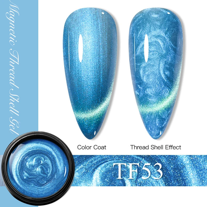 MEET ACROSS 8ml Pearl Shell Thread Gel Nail Polish 3D Semi Permanent Soak Off UV Gel Nail Art Varnish For Nails Manicure DIY