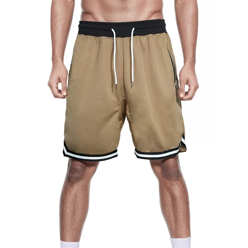 Men's Summer Loose Fit American Style Basketball Shorts - Thin Mesh, Quick - Dry for Sports Running and Casual Wear