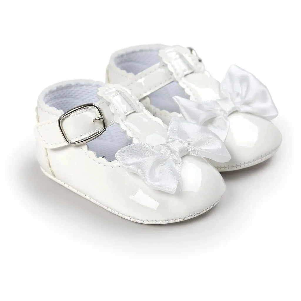 Meckior Baby Girls Shoes Classic Bowknot Rubber Sole Anti-slip PU Girls Dress Shoes First Walker Toddler Crib Baby Shoes