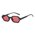 JNPCXI New Retro Small Polygon Rectangle Sunglasses Women Shades UV400 Fashion Blue Gradient Lens Men Retro Rivets Frame