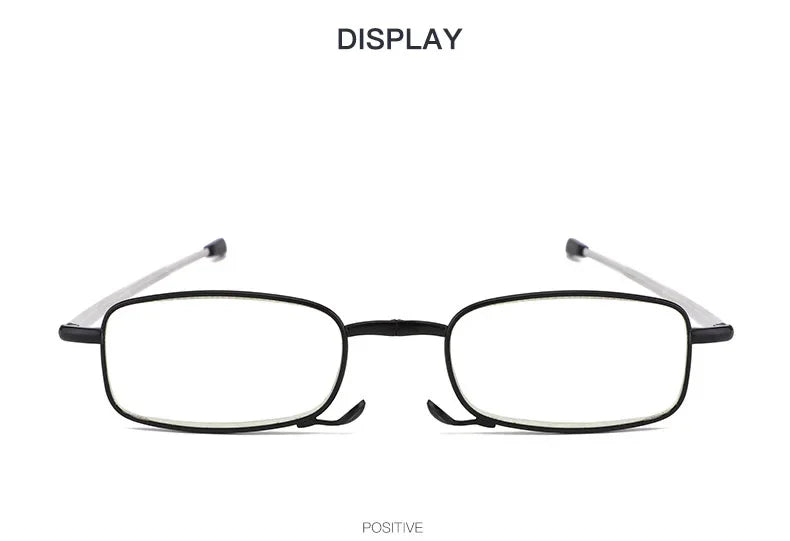 Titanium Alloy Folding Reading Glasses Foldable Presbyopia Men Women Ultra light Eyewear With Case Anti Blue Light 1.0 1.5 2.0