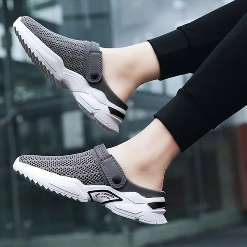 Men Sandals Platform Sandals Designer Mesh Mules Breathable Padded Beach Slippers 2024 Slip on Lightweight Men Sneakers