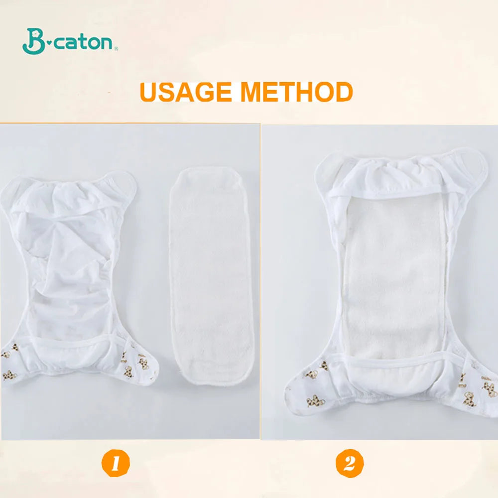 Reusable Cloth Diapers for Babies – 10pcs/5pcs Washable Ecological Cotton Nappies 3/6-Layer